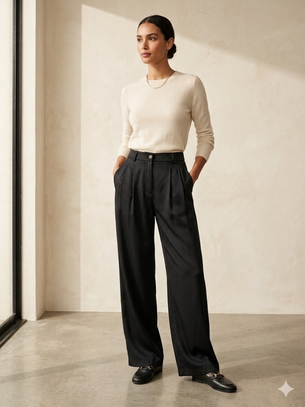 Reformation Mason Pants Black High-Rise Wide-Leg Pleated Trousers Size 6